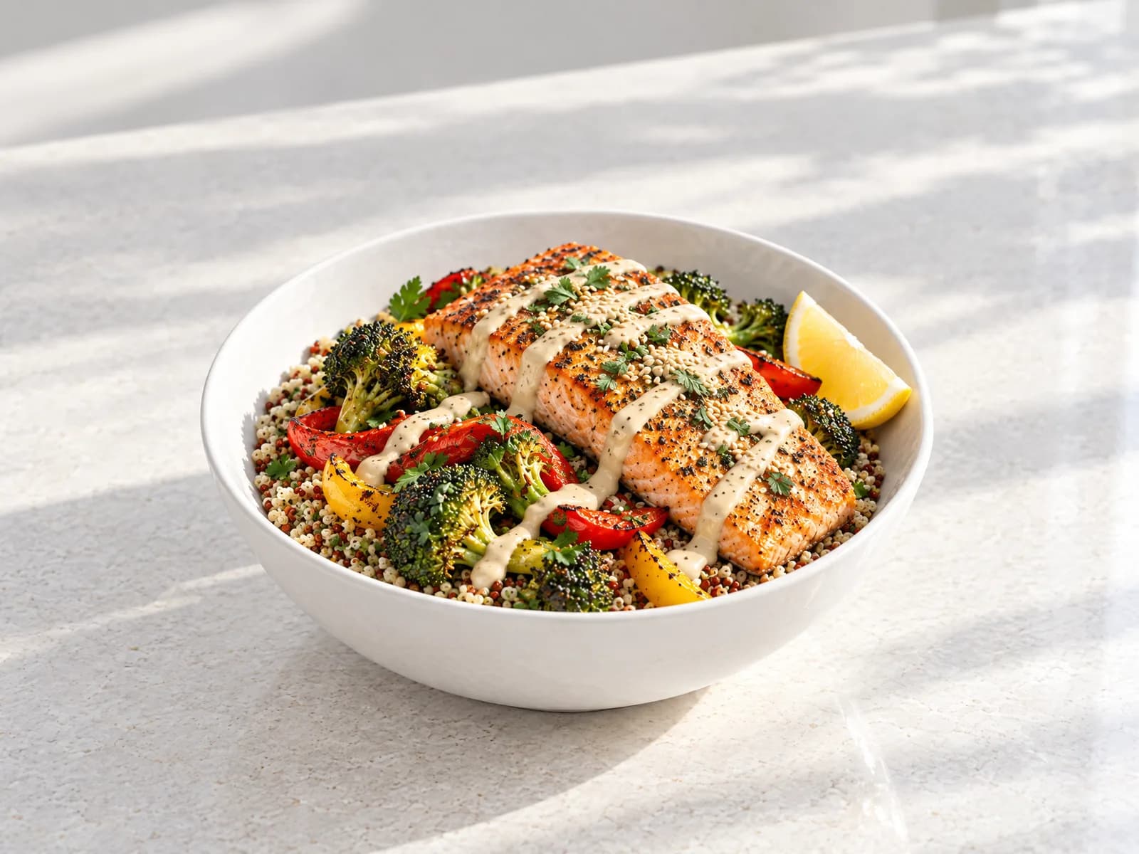 Lemon-Tahini Salmon Bowl