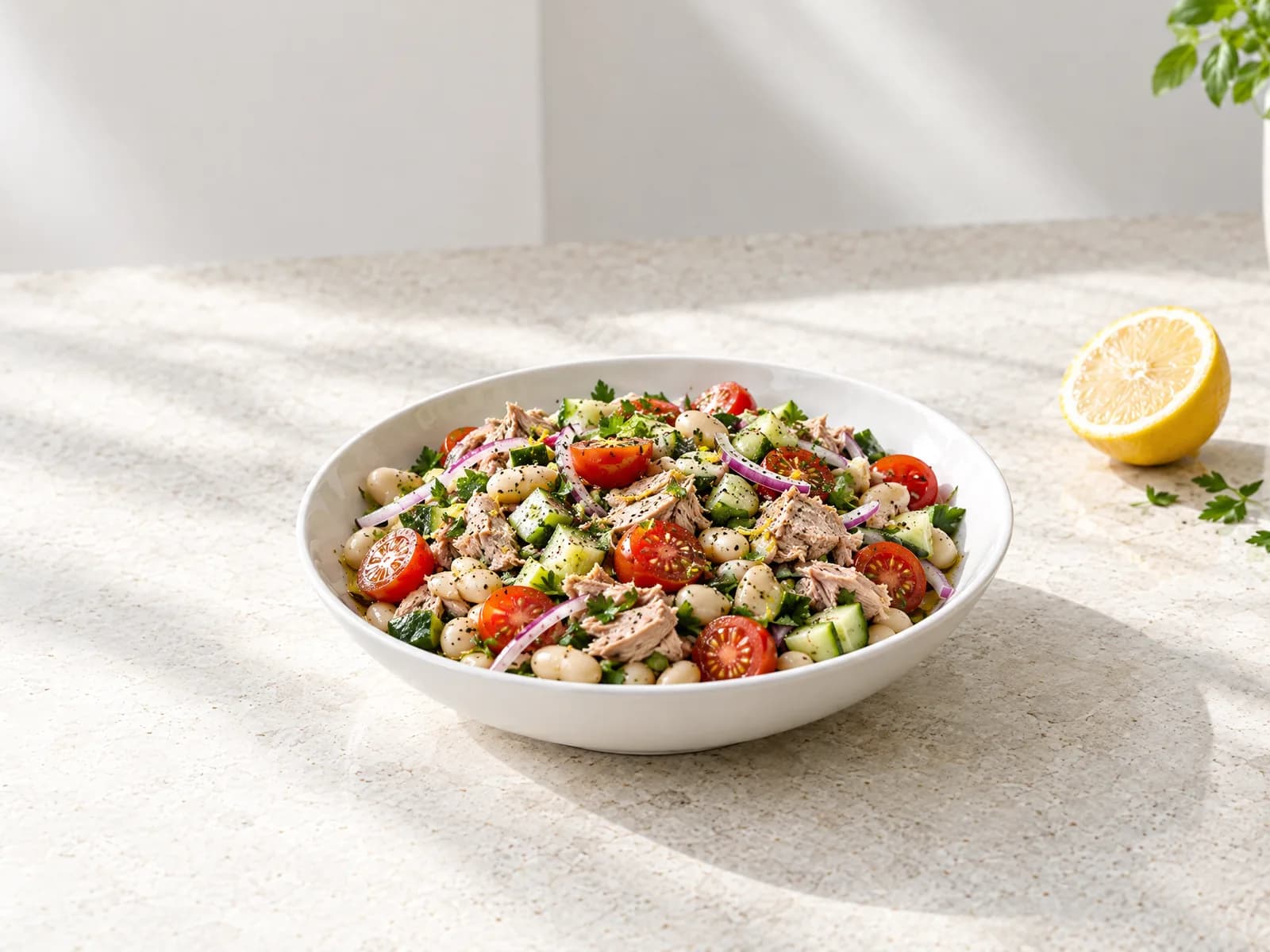 A tuna and white bean salad